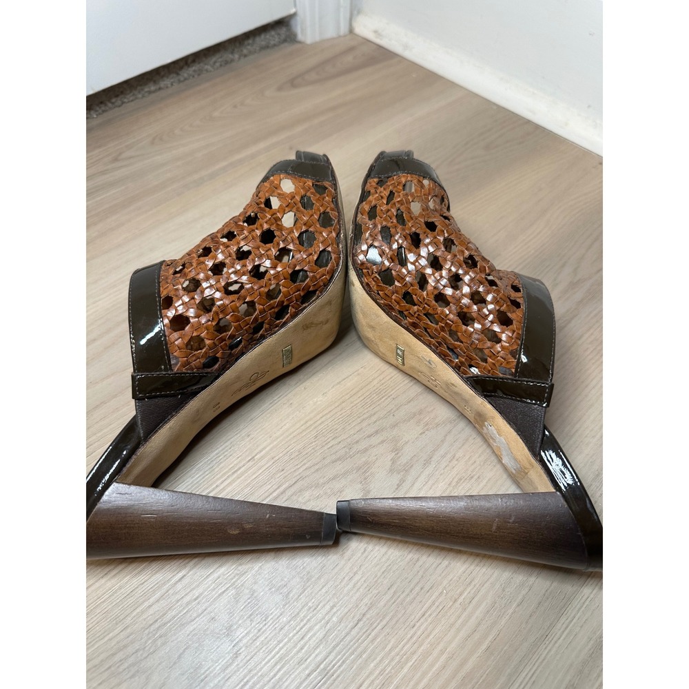 Cole Haan Women High Heels Mules Sandals Sz 8B Stephanie‎ Brown Woodbury D337775 - Picture 6 of 8
